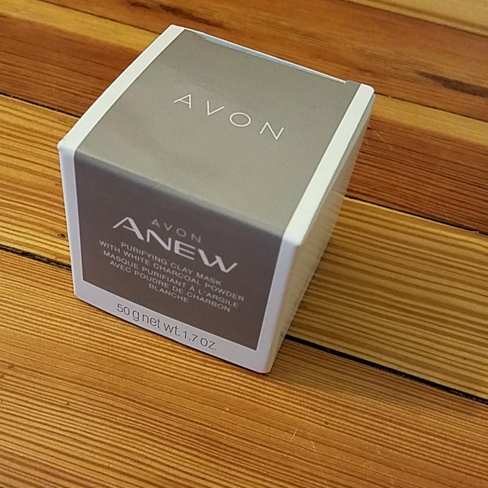 Avon white clay mask, ANEW, purifying w/charcoal